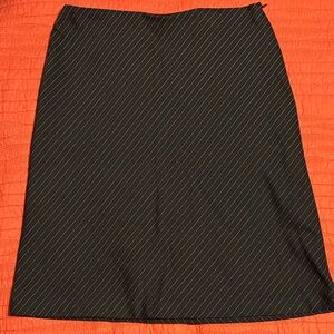 Black Pinstripe Pencil Skirt